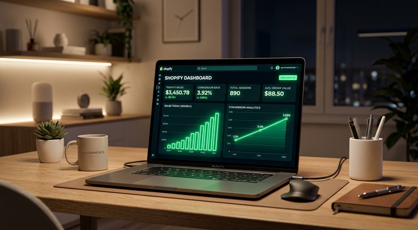 Analytics dashboard showing strategies on how to increase Shopify conversion rate