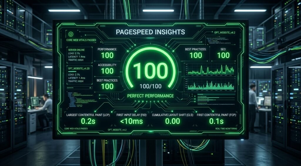 How to Speed Up WordPress Website: 7 Best Proven Tips 3 Dashboard displaying high performance metrics on how to speed up WordPress website